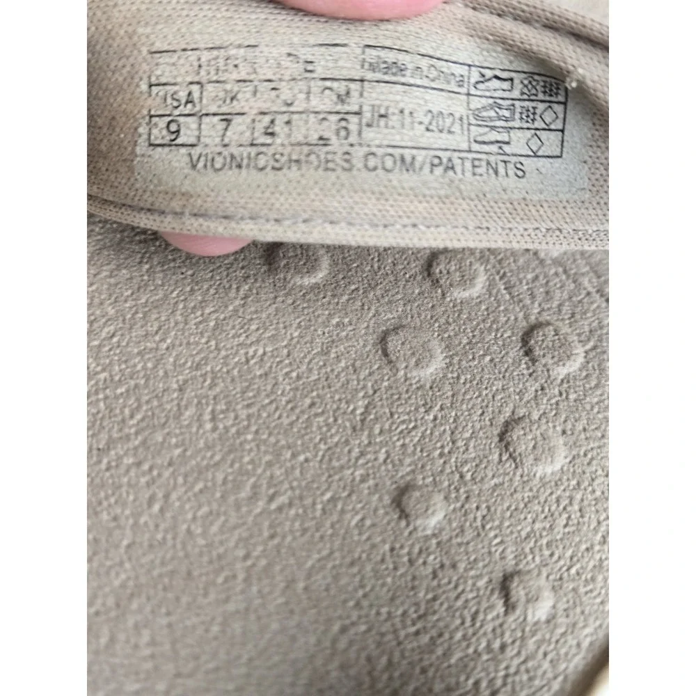 Vionic‎ High Tide Slip on Thong Wedge Sandal Flip Flop Beige  9 Orthopaedic